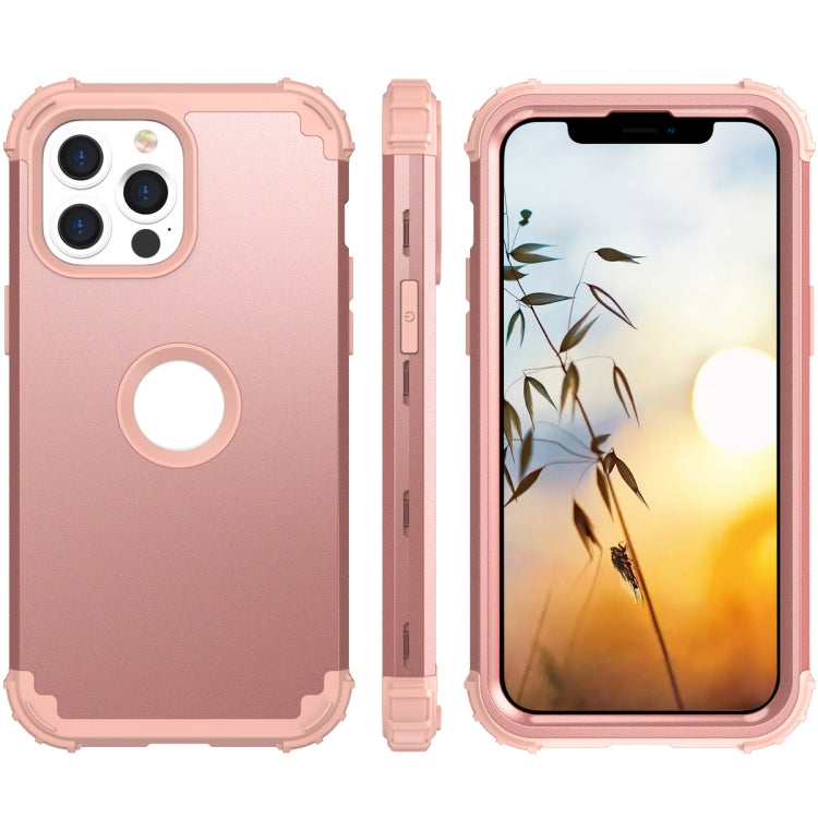 For iPhone 13 Pro Max 3 in 1 Shockproof PC + Silicone Protective Case