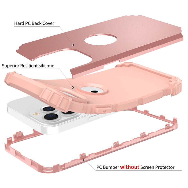 For iPhone 13 Pro Max 3 in 1 Shockproof PC + Silicone Protective Case
