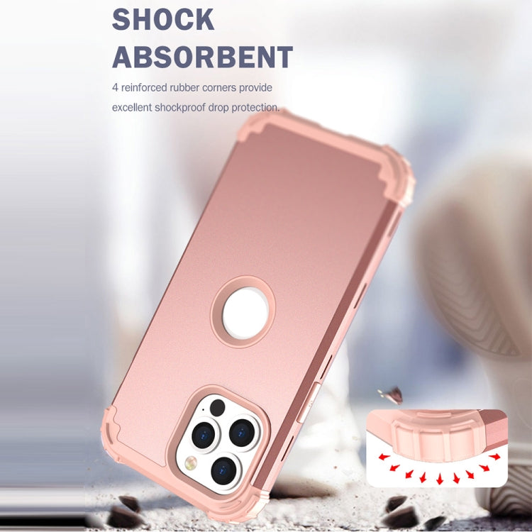 For iPhone 13 Pro Max 3 in 1 Shockproof PC + Silicone Protective Case