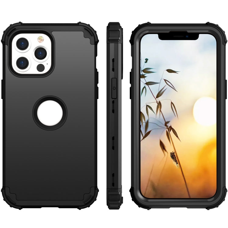 For iPhone 13 Pro Max 3 in 1 Shockproof PC + Silicone Protective Case