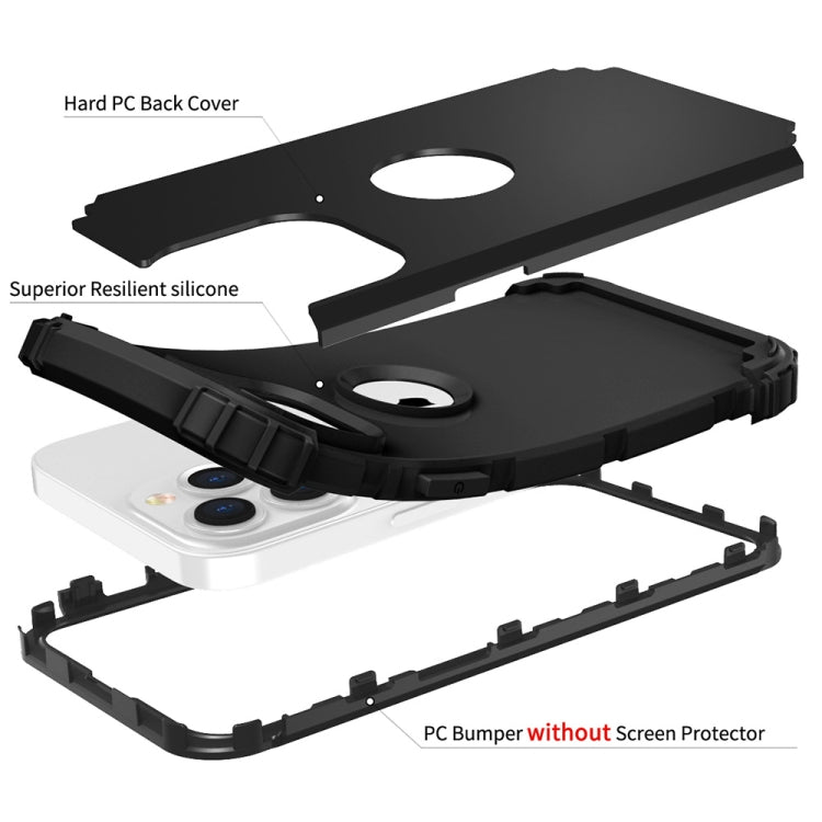 For iPhone 13 Pro Max 3 in 1 Shockproof PC + Silicone Protective Case