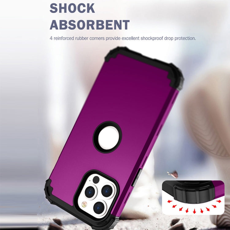 For iPhone 13 Pro Max 3 in 1 Shockproof PC + Silicone Protective Case