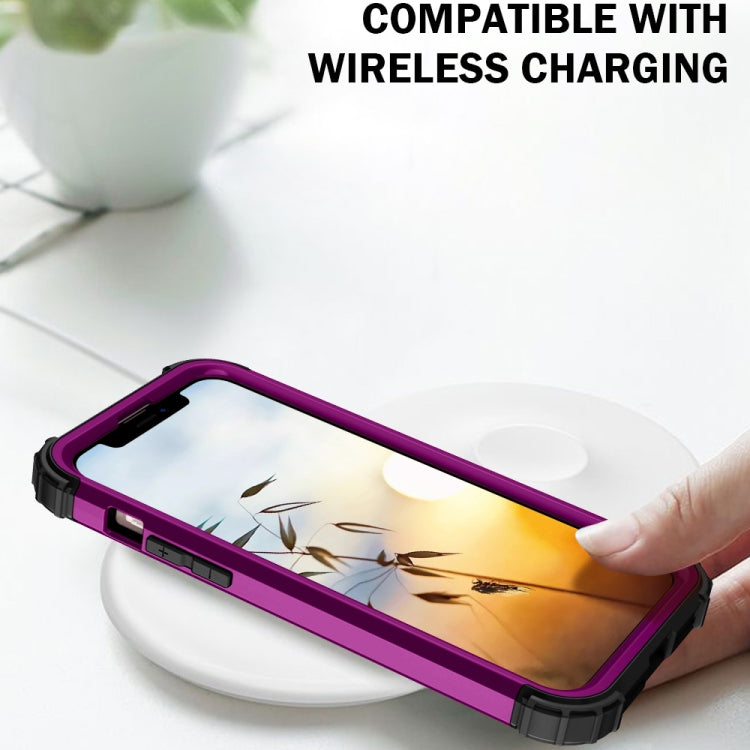 For iPhone 13 Pro Max 3 in 1 Shockproof PC + Silicone Protective Case