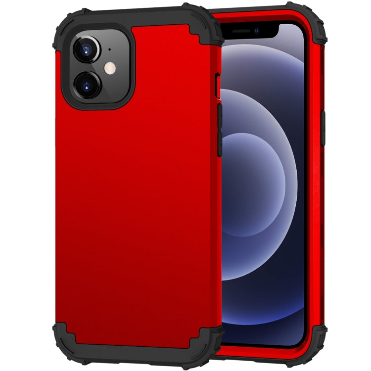 For iPhone 12 mini 3 in 1 Shockproof PC + Silicone Protective Case