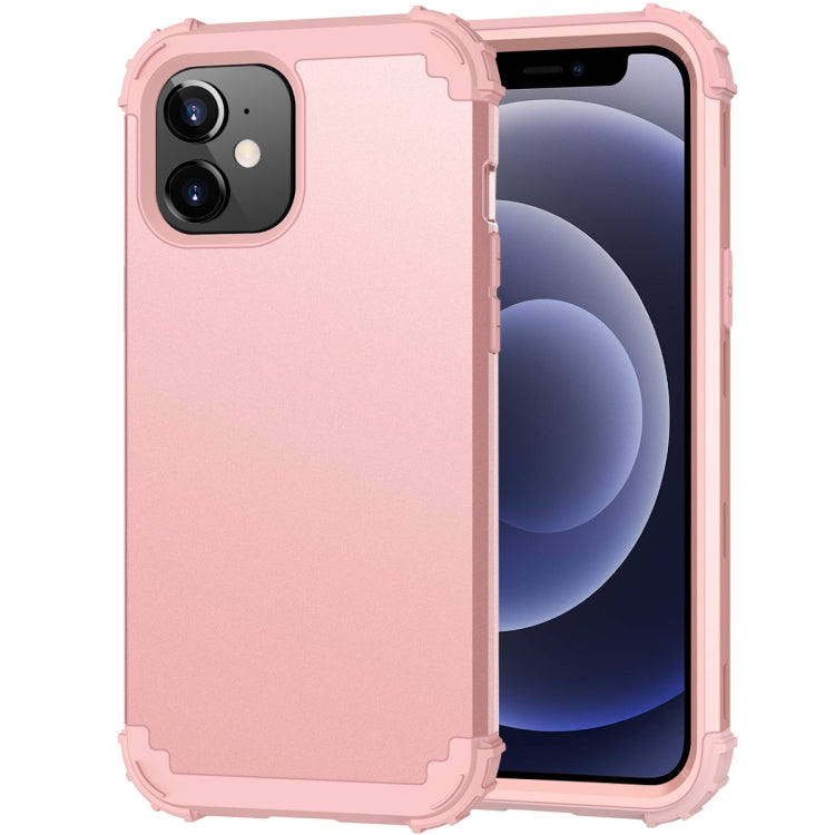 For iPhone 12 mini 3 in 1 Shockproof PC + Silicone Protective Case