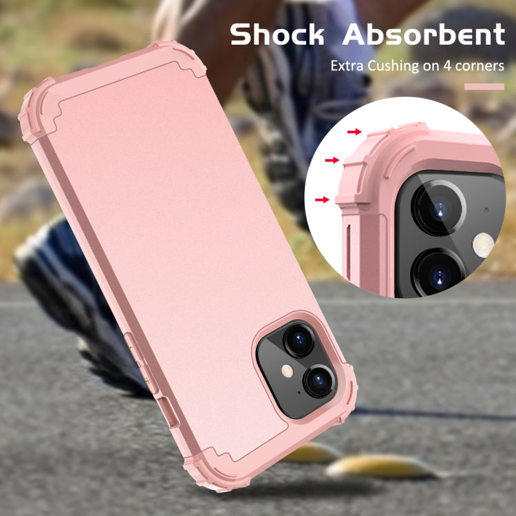 For iPhone 12 mini 3 in 1 Shockproof PC + Silicone Protective Case