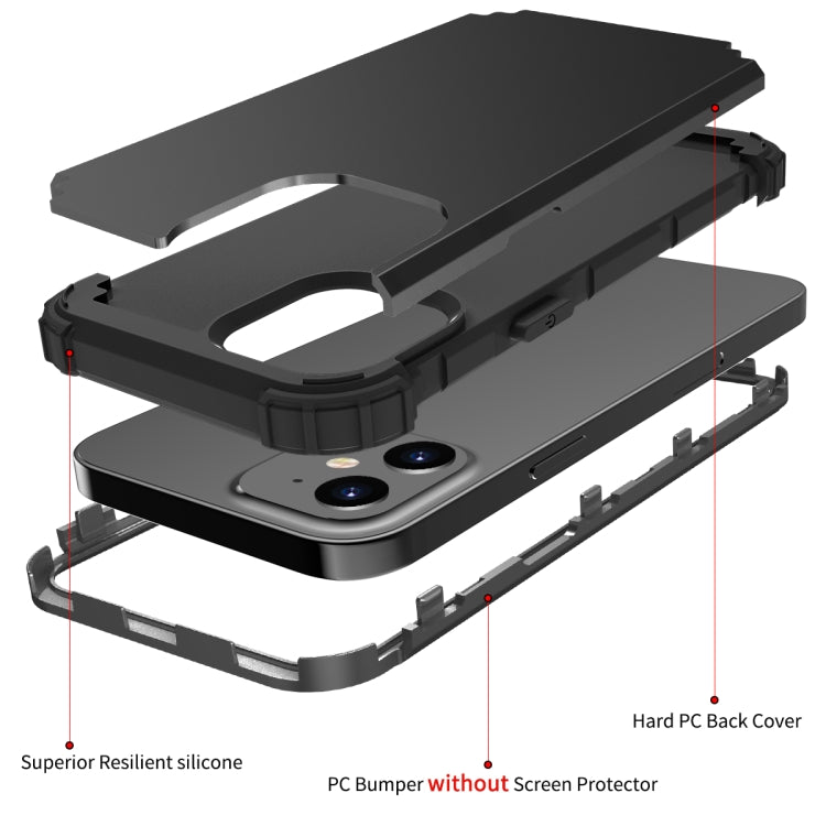 For iPhone 12 mini 3 in 1 Shockproof PC + Silicone Protective Case
