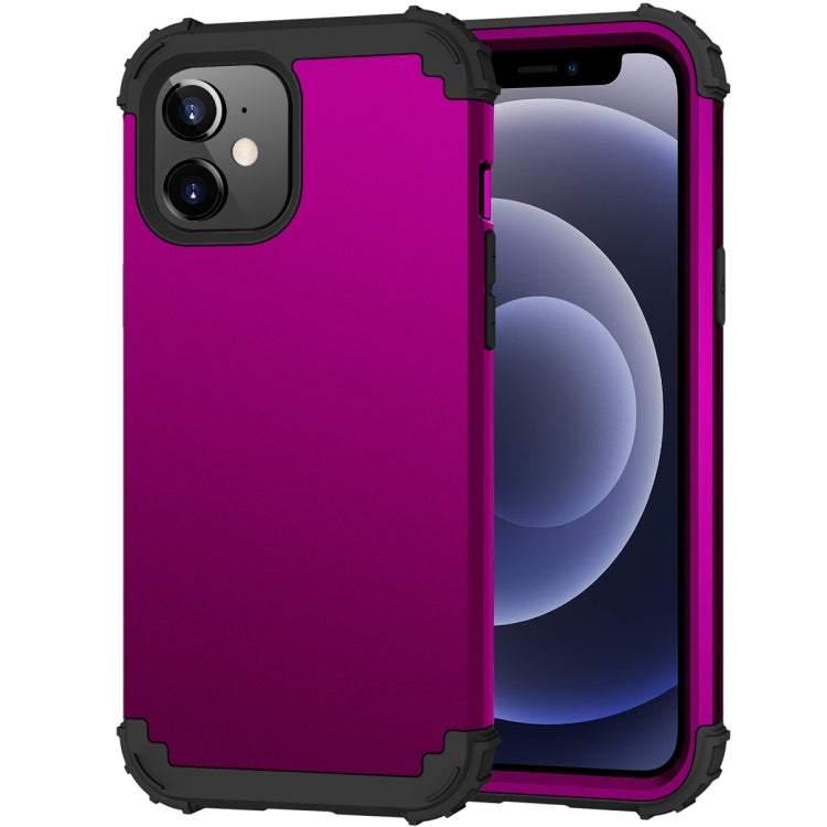For iPhone 12 mini 3 in 1 Shockproof PC + Silicone Protective Case
