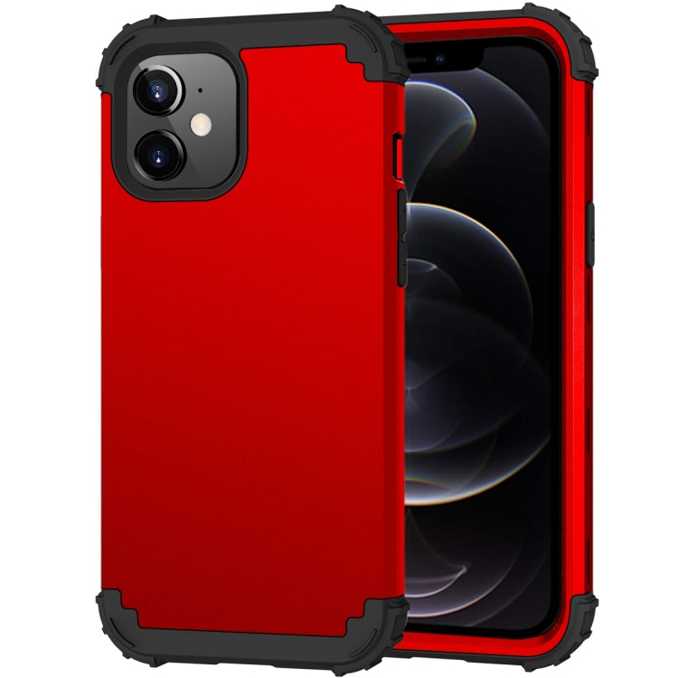 For iPhone 12 / 12 Pro 3 in 1 Shockproof PC + Silicone Protective Case