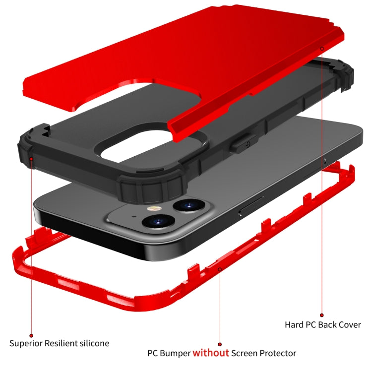 For iPhone 12 / 12 Pro 3 in 1 Shockproof PC + Silicone Protective Case