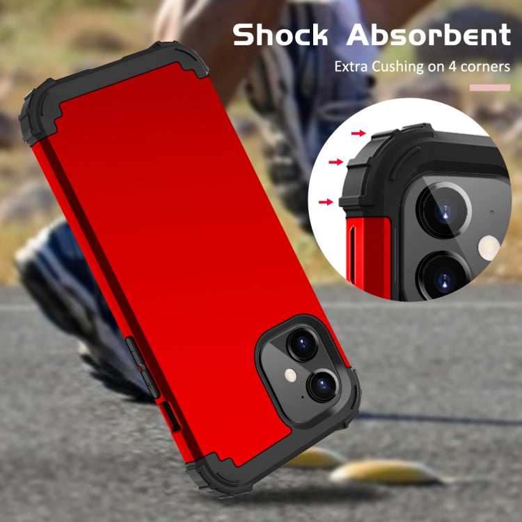 For iPhone 12 / 12 Pro 3 in 1 Shockproof PC + Silicone Protective Case
