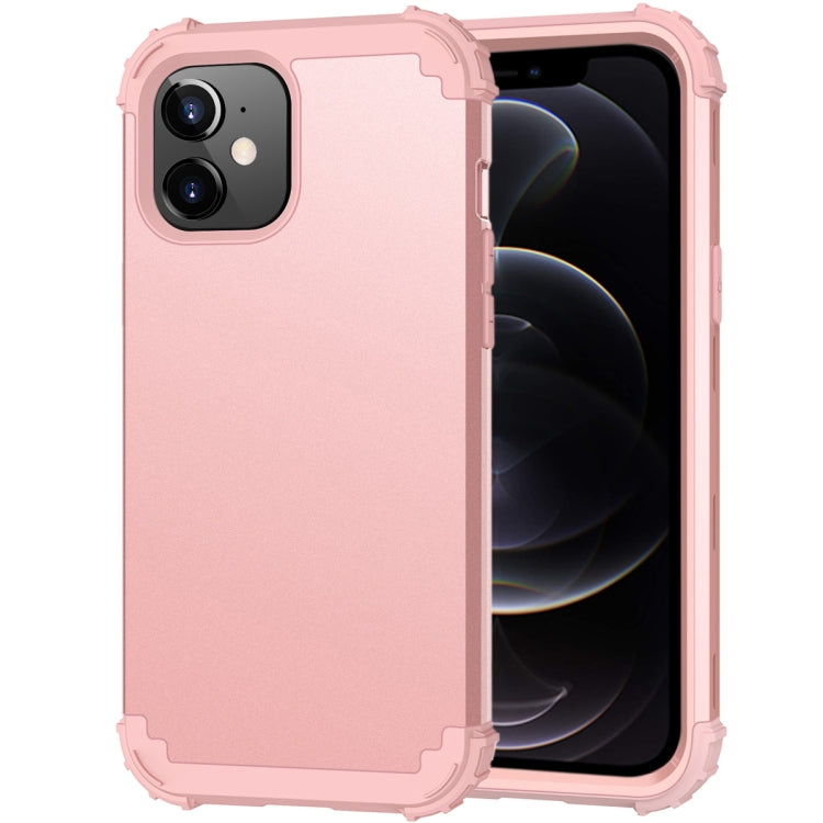 For iPhone 12 / 12 Pro 3 in 1 Shockproof PC + Silicone Protective Case