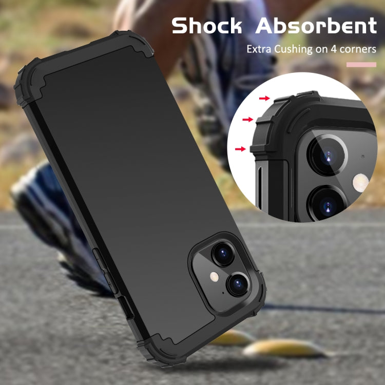 For iPhone 12 / 12 Pro 3 in 1 Shockproof PC + Silicone Protective Case