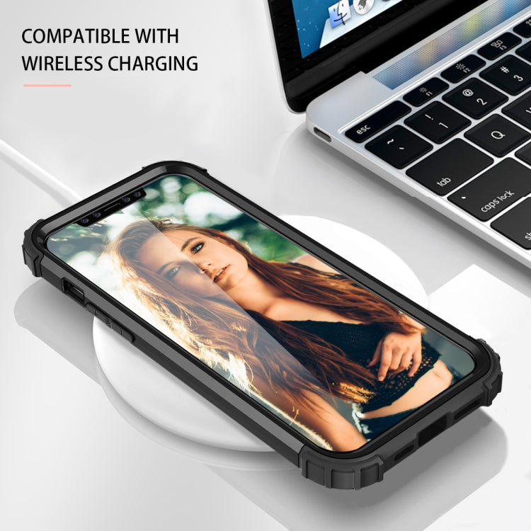 For iPhone 12 / 12 Pro 3 in 1 Shockproof PC + Silicone Protective Case