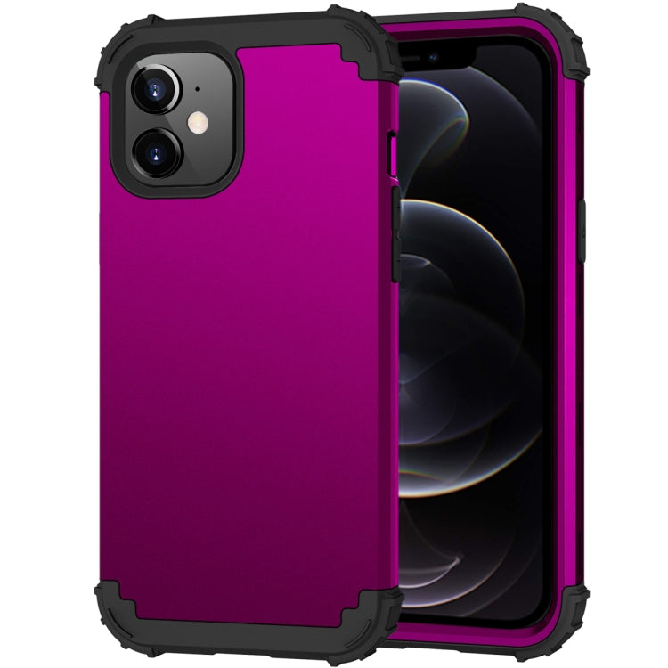 For iPhone 12 / 12 Pro 3 in 1 Shockproof PC + Silicone Protective Case
