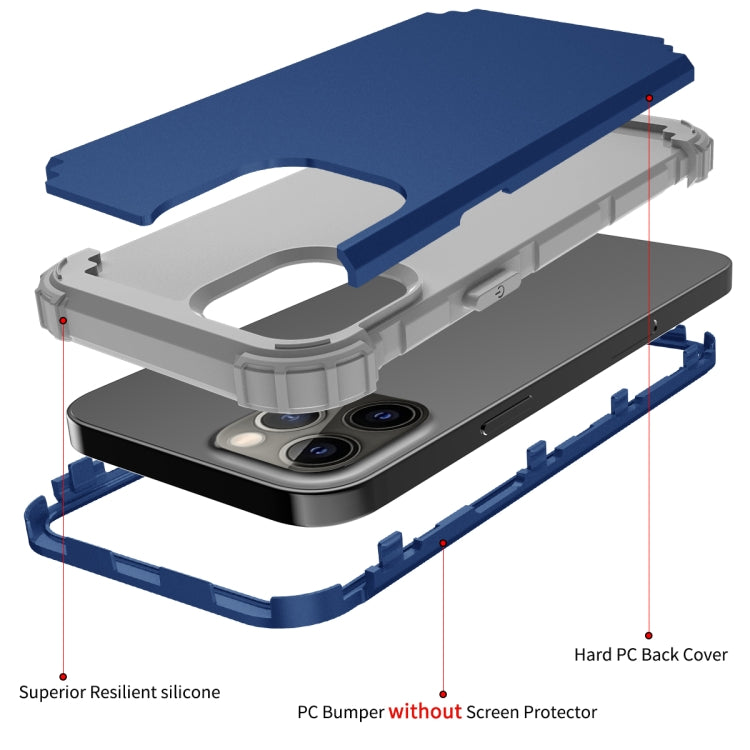 For iPhone 13 Pro Max 3 in 1 Shockproof PC + Silicone Protective Case For iPhone 12 Pro Max
