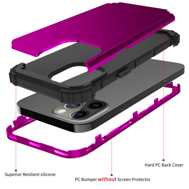 For iPhone 13 Pro Max 3 in 1 Shockproof PC + Silicone Protective Case For iPhone 12 Pro Max