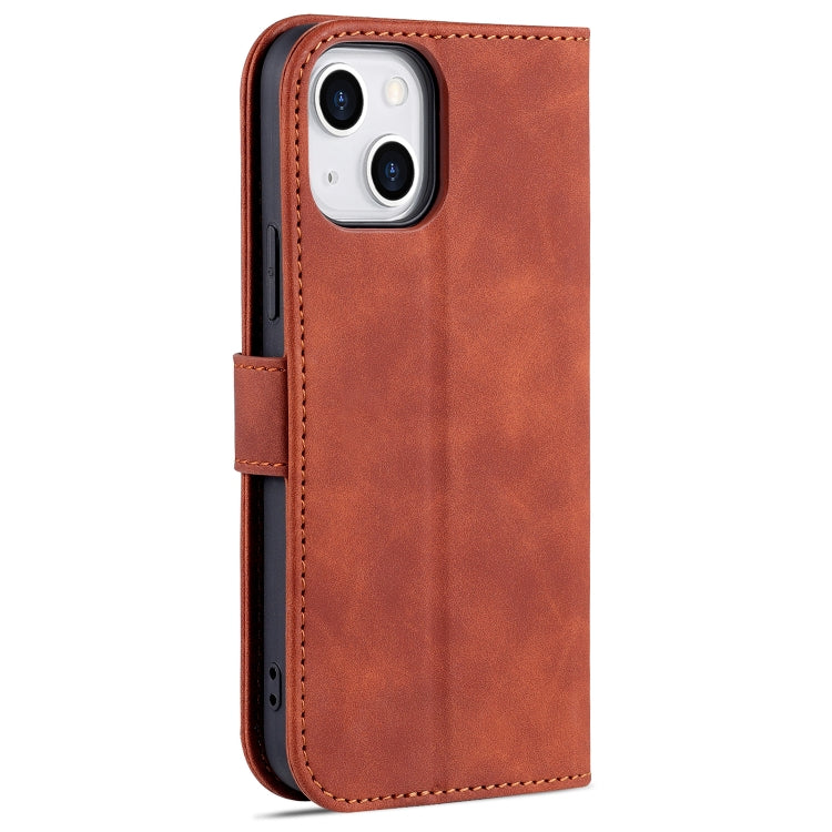 For iPhone 13 AZNS Skin Feel Calf Texture Horizontal Flip Leather Case with Card Slots & Holder & Wallet