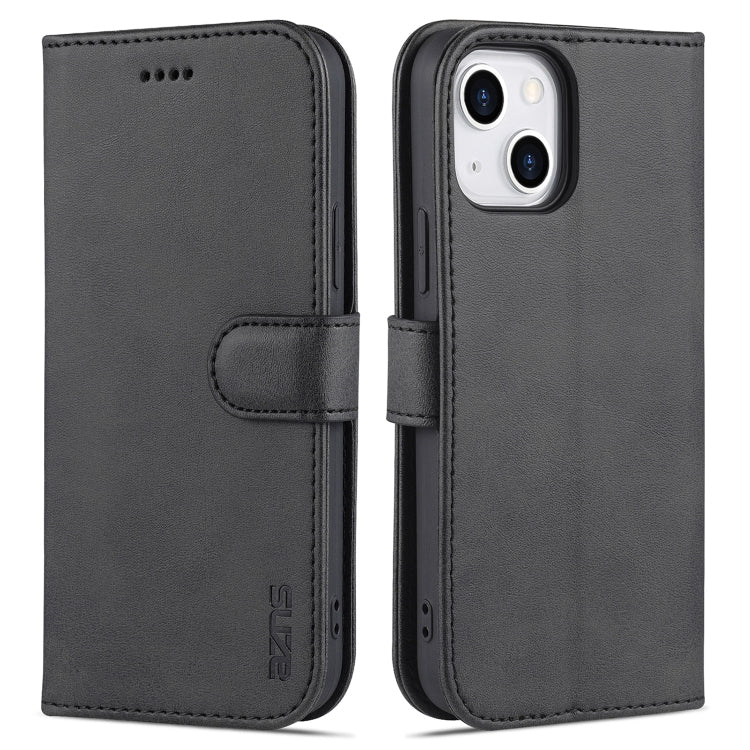 For iPhone 13 AZNS Skin Feel Calf Texture Horizontal Flip Leather Case with Card Slots & Holder & Wallet