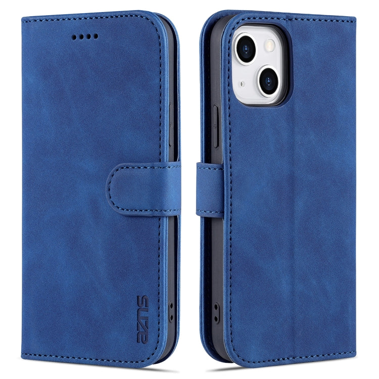 For iPhone 13 AZNS Skin Feel Calf Texture Horizontal Flip Leather Case with Card Slots & Holder & Wallet