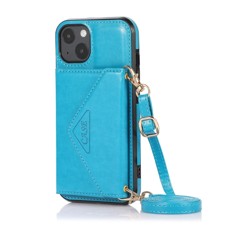For iPhone 13 Multi-functional Cross-body Card Bag TPU+PU Back Cover Case with Holder & Card Slot & Wallet