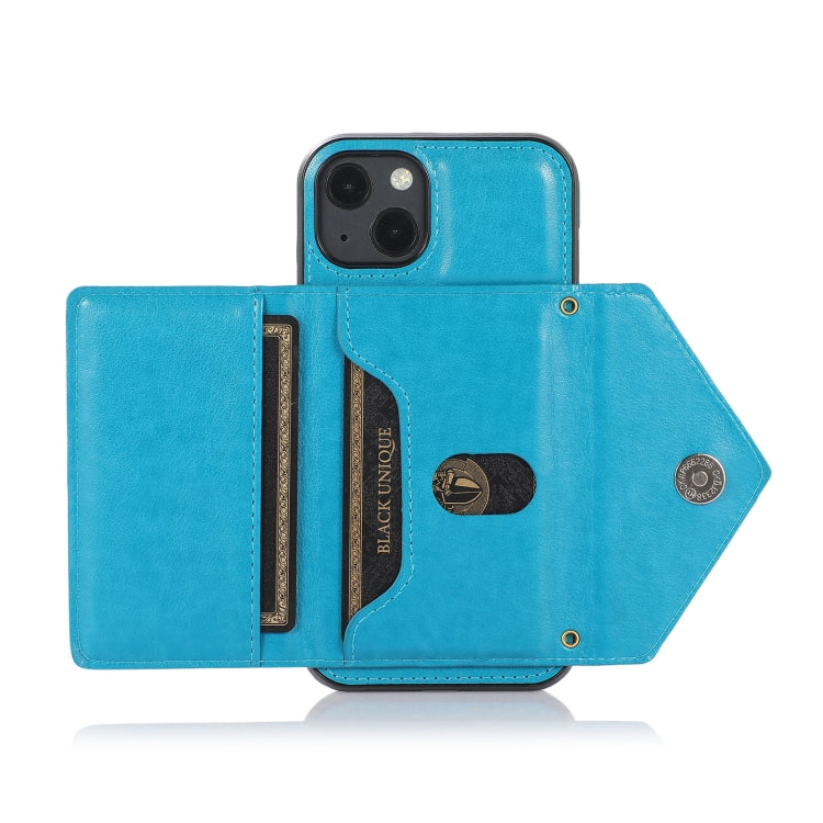 For iPhone 13 Multi-functional Cross-body Card Bag TPU+PU Back Cover Case with Holder & Card Slot & Wallet