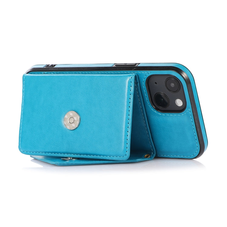 For iPhone 13 Multi-functional Cross-body Card Bag TPU+PU Back Cover Case with Holder & Card Slot & Wallet