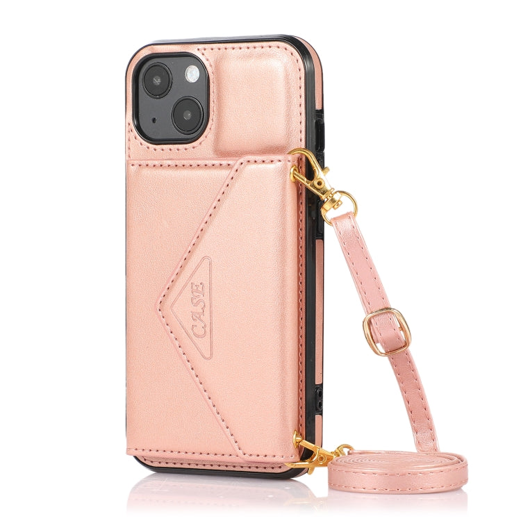 For iPhone 13 Multi-functional Cross-body Card Bag TPU+PU Back Cover Case with Holder & Card Slot & Wallet