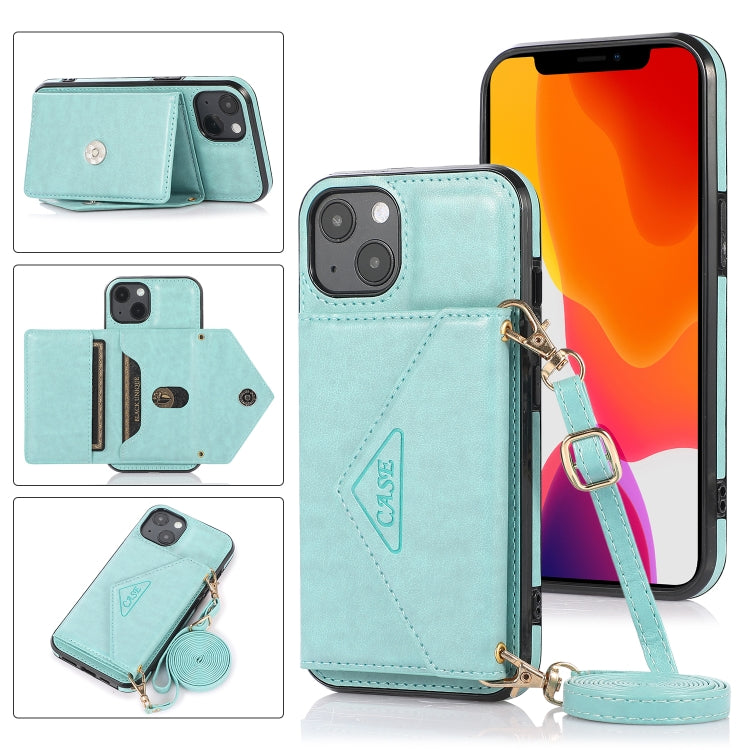 For iPhone 13 Multi-functional Cross-body Card Bag TPU+PU Back Cover Case with Holder & Card Slot & Wallet