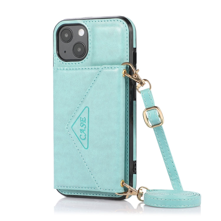 For iPhone 13 Multi-functional Cross-body Card Bag TPU+PU Back Cover Case with Holder & Card Slot & Wallet