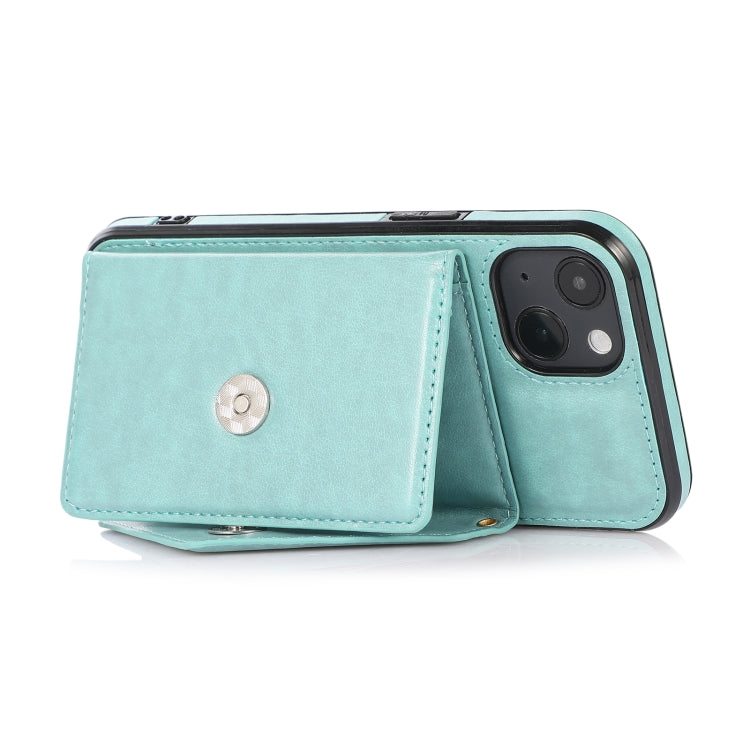 For iPhone 13 Multi-functional Cross-body Card Bag TPU+PU Back Cover Case with Holder & Card Slot & Wallet