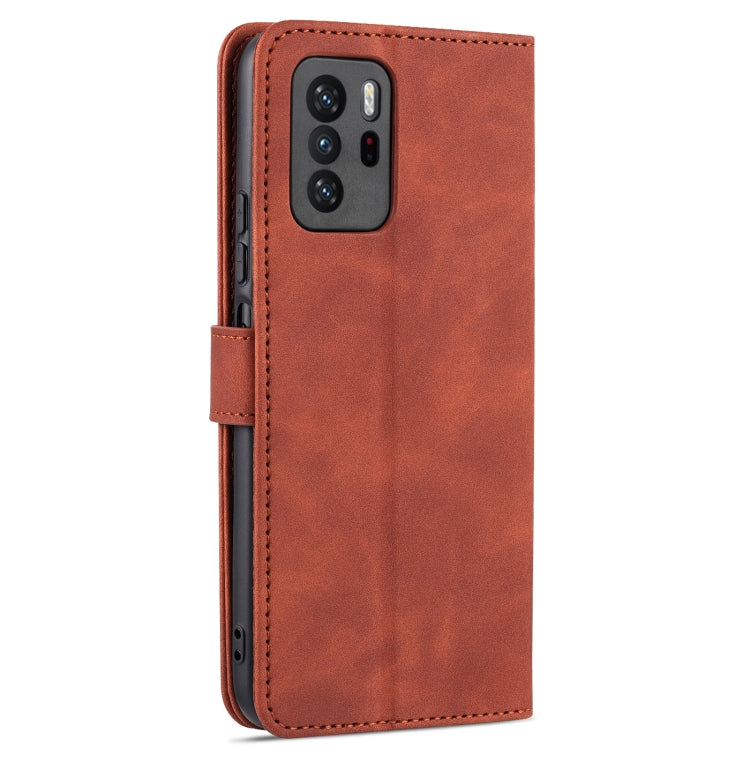 For Xiaomi Redmi Note 10 Pro 5G AZNS Skin Feel Calf Texture Horizontal Flip Leather Case with Card Slots & Holder & Wallet