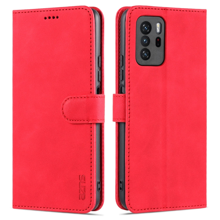 For Xiaomi Redmi Note 10 Pro 5G AZNS Skin Feel Calf Texture Horizontal Flip Leather Case with Card Slots & Holder & Wallet