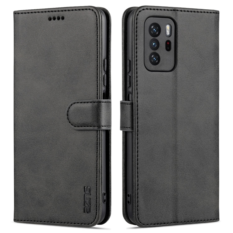 For Xiaomi Redmi Note 10 Pro 5G AZNS Skin Feel Calf Texture Horizontal Flip Leather Case with Card Slots & Holder & Wallet