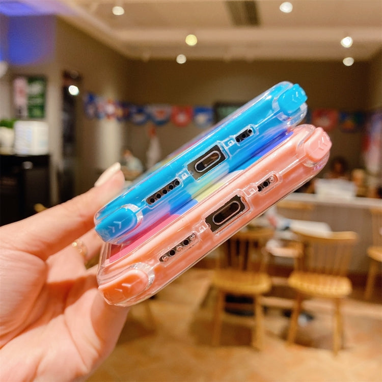 For iPhone 13 Pro Max Rainbow TPU + PC Glass Shockproof Case