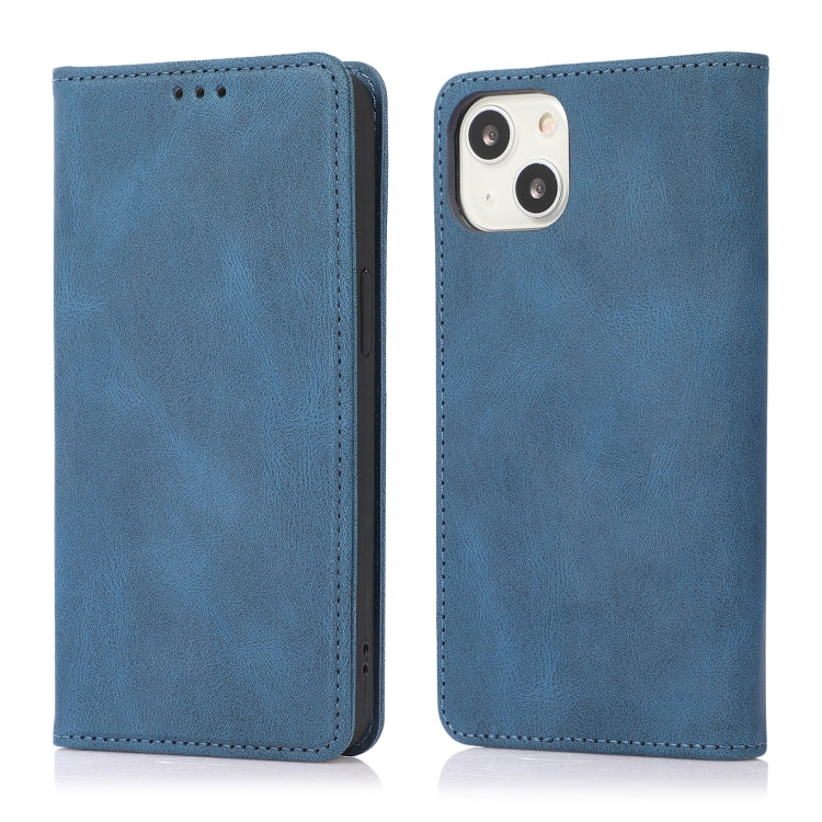 For iPhone 13 mini Strong Magnetic Crazy Horse Texture Horizontal Flip Leather Case with Holder & Card Slots & Wallet