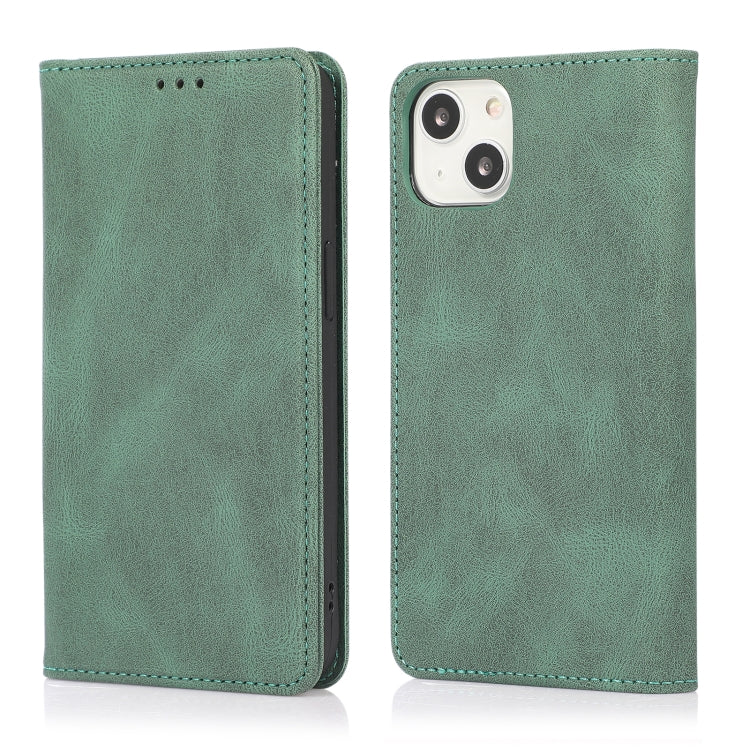For iPhone 13 mini Strong Magnetic Crazy Horse Texture Horizontal Flip Leather Case with Holder & Card Slots & Wallet