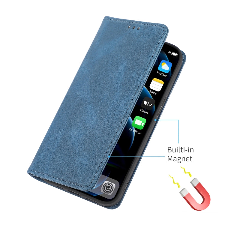 For iPhone 13 Strong Magnetic Crazy Horse Texture Horizontal Flip Leather Case with Holder & Card Slots & Wallet