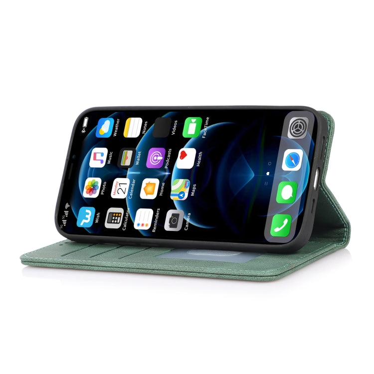 For iPhone 13 Strong Magnetic Crazy Horse Texture Horizontal Flip Leather Case with Holder & Card Slots & Wallet