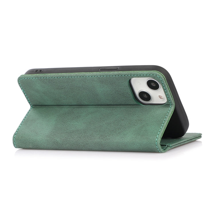 For iPhone 13 Strong Magnetic Crazy Horse Texture Horizontal Flip Leather Case with Holder & Card Slots & Wallet