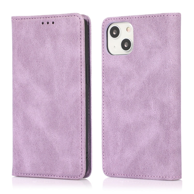 For iPhone 13 Strong Magnetic Crazy Horse Texture Horizontal Flip Leather Case with Holder & Card Slots & Wallet