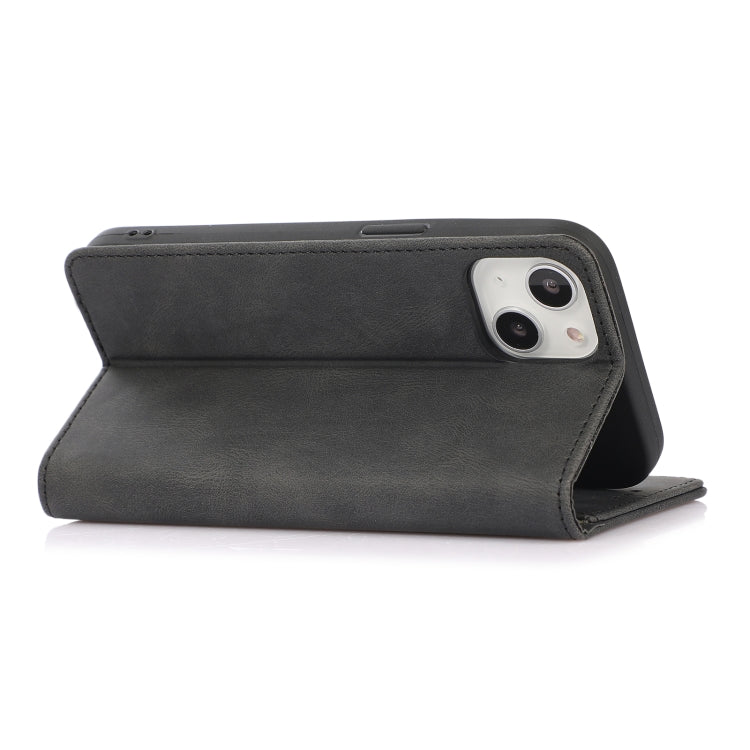 For iPhone 13 Strong Magnetic Crazy Horse Texture Horizontal Flip Leather Case with Holder & Card Slots & Wallet