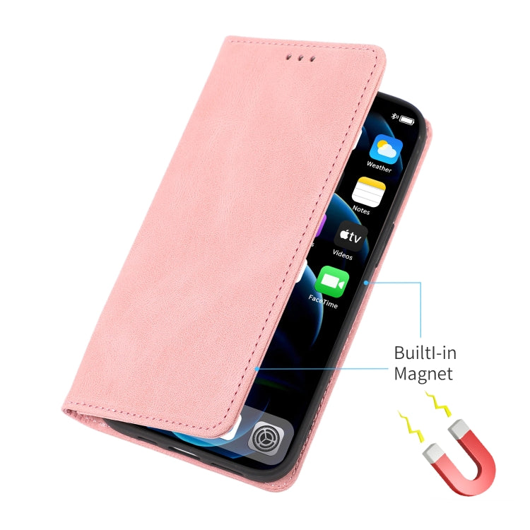 For iPhone 13 Pro Max Strong Magnetic Crazy Horse Texture Horizontal Flip Leather Case with Holder & Card Slots & Wallet