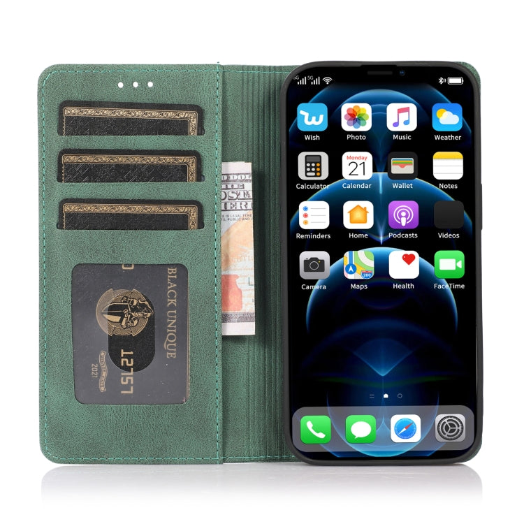 For iPhone 13 Pro Max Strong Magnetic Crazy Horse Texture Horizontal Flip Leather Case with Holder & Card Slots & Wallet