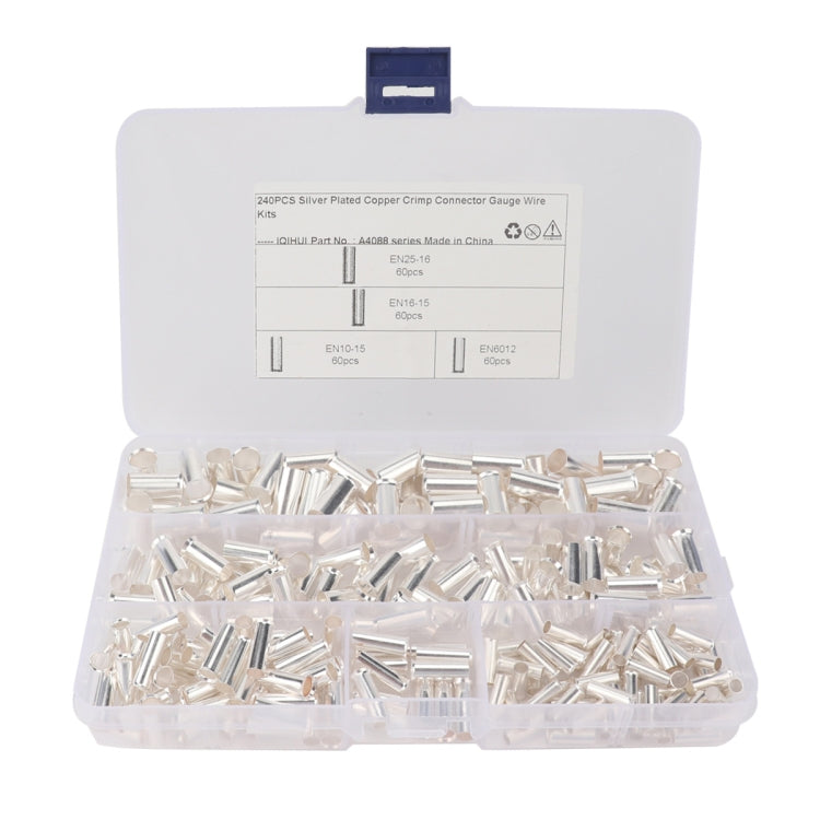 A4088 240 PCS Tube-shaped Bare End EN Series Tinned Copper Crimp Connector