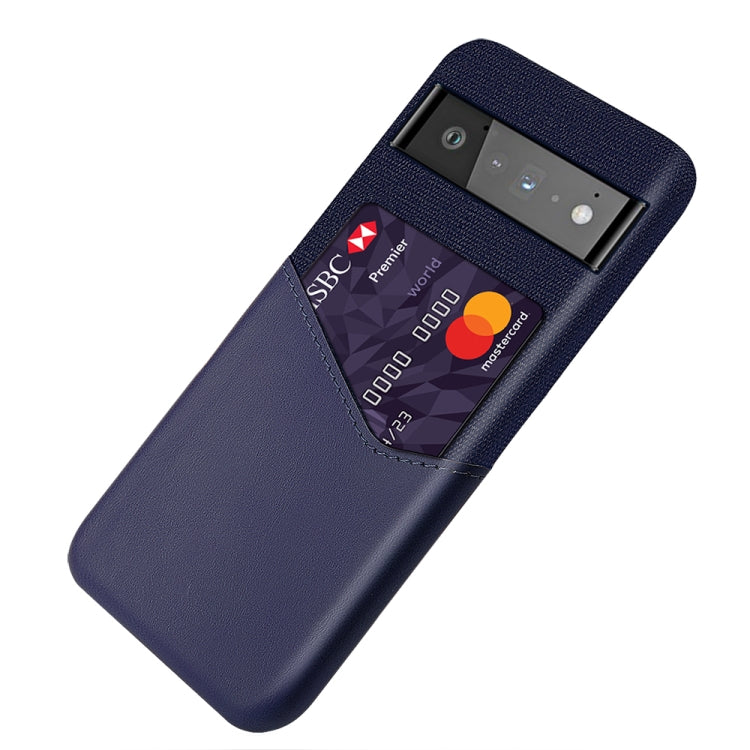 For Google Pixel 6 Pro Cloth Texture PC + PU Leather Back Cover Shockproof Case with Card Slot