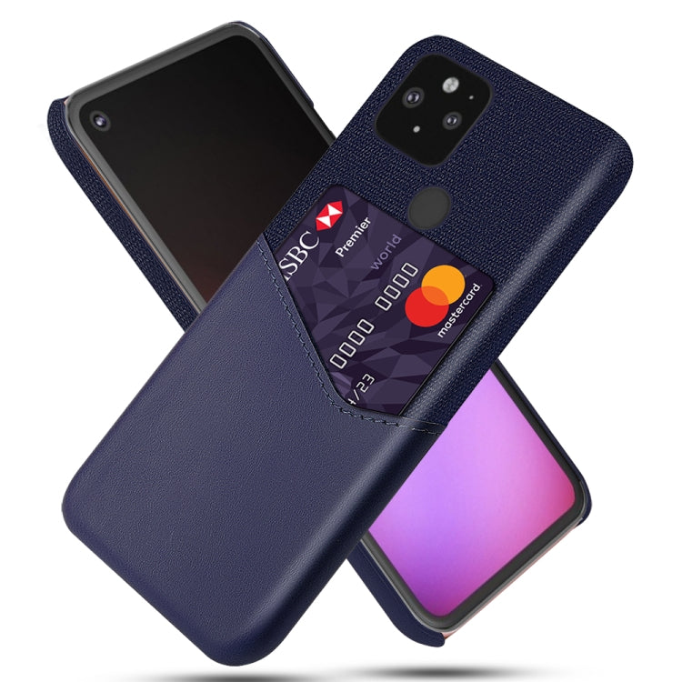 For Google Pixel 5 Cloth Texture PC + PU Leather Back Cover Shockproof Case with Card Slot