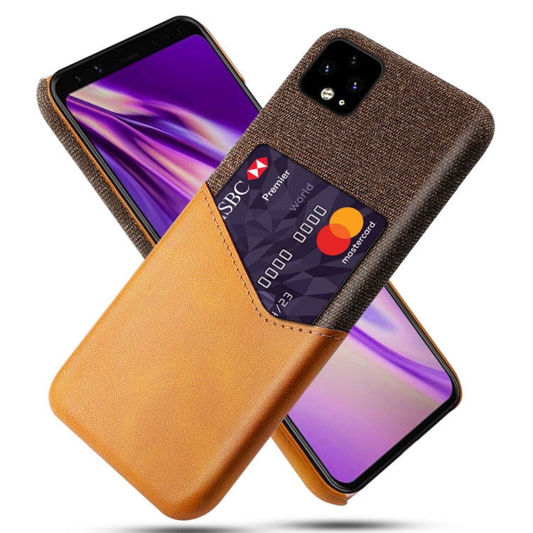 For Google Pixel 4 Cloth Texture PC + PU Leather Back Cover Shockproof Case with Card Slot