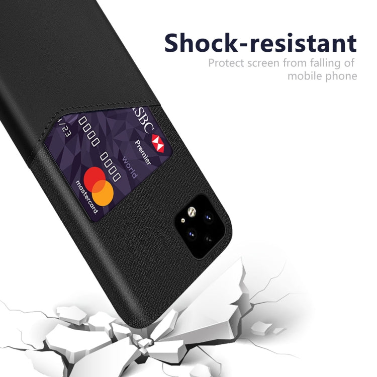 For Google Pixel 4 Cloth Texture PC + PU Leather Back Cover Shockproof Case with Card Slot