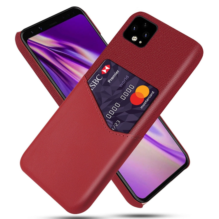 For Google Pixel 4 Cloth Texture PC + PU Leather Back Cover Shockproof Case with Card Slot